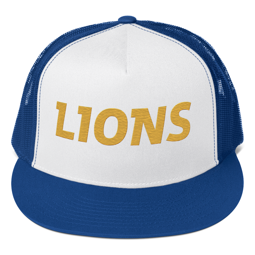 Lions Sport Trucker Hat (Yellow Embroidery) | Blue | Adult