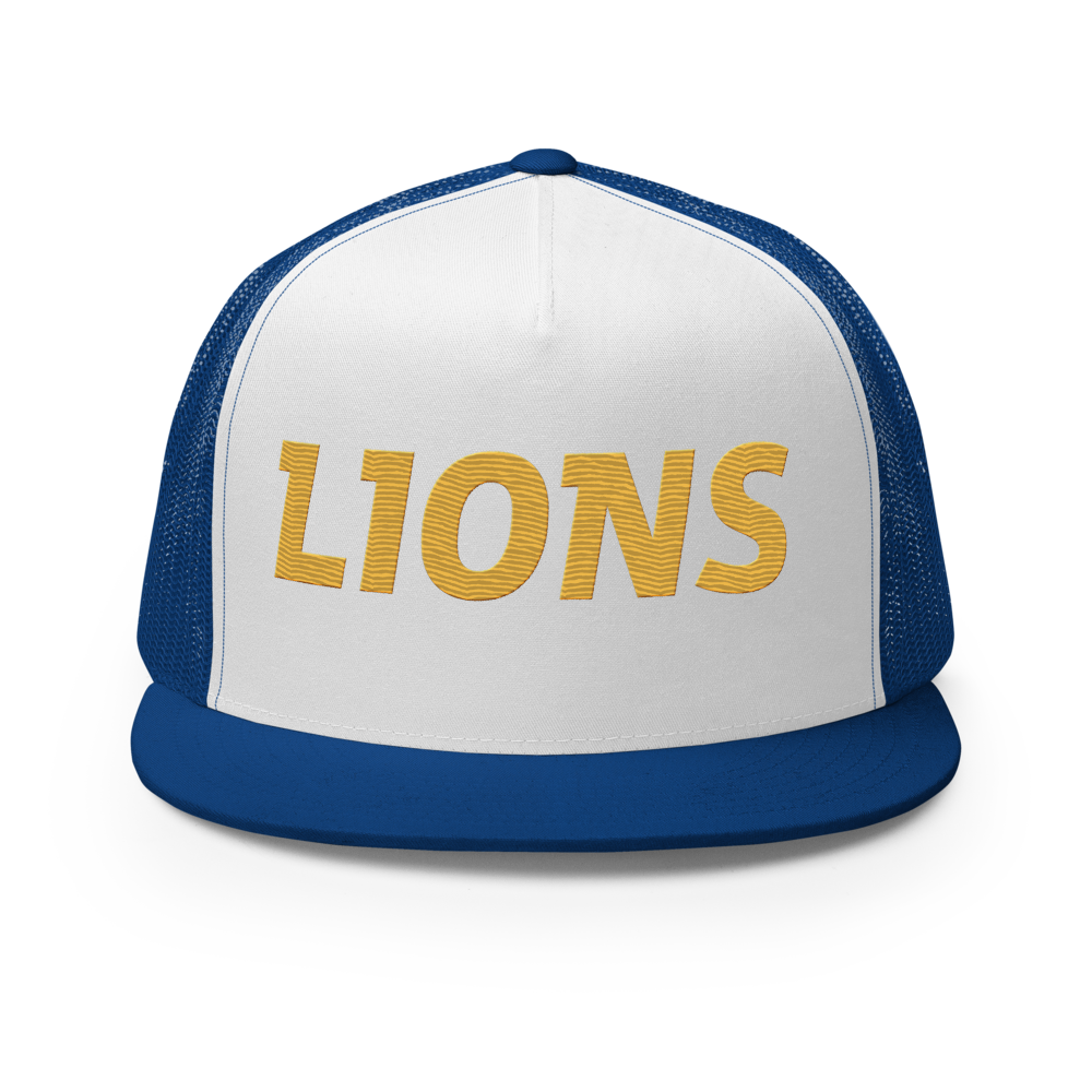 Lions Sport Trucker Hat (Yellow Embroidery) | Blue | Adult