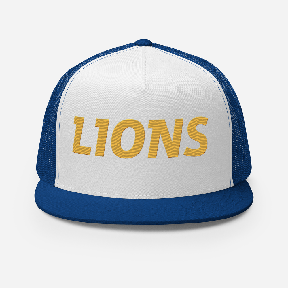 Lions Sport Trucker Hat (Yellow Embroidery) | Blue | Adult