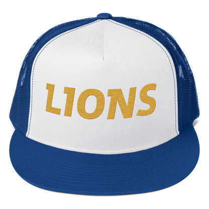 Lions Sport Trucker Hat (Yellow Embroidery) | Blue | Adult