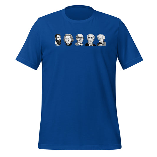 Jewish Visionaries T-Shirt - Herzl, Meir, Einstein, Ben-Gurion & Jabotinsky